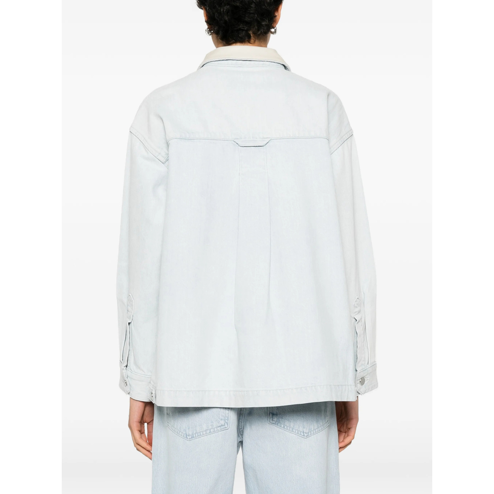 Contrast-Collar Denim Jacket