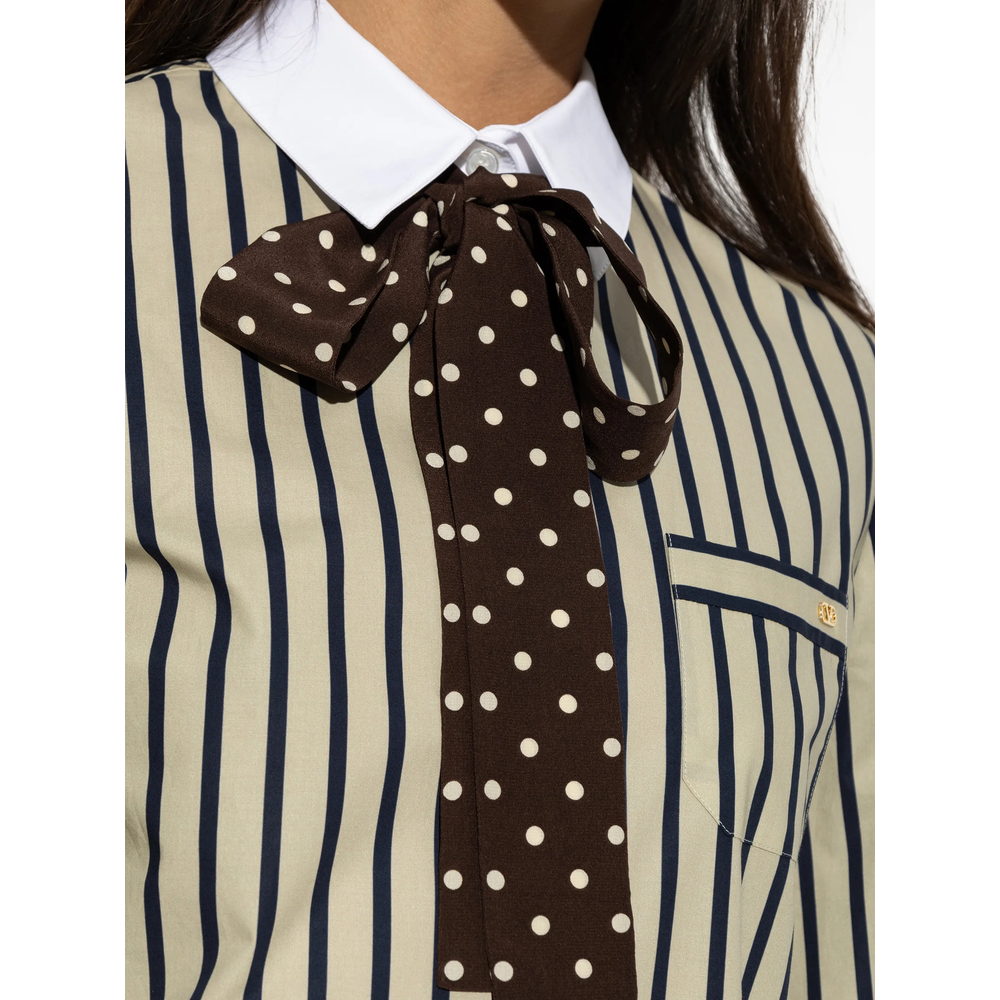 Striped Bow-Detail Shirt