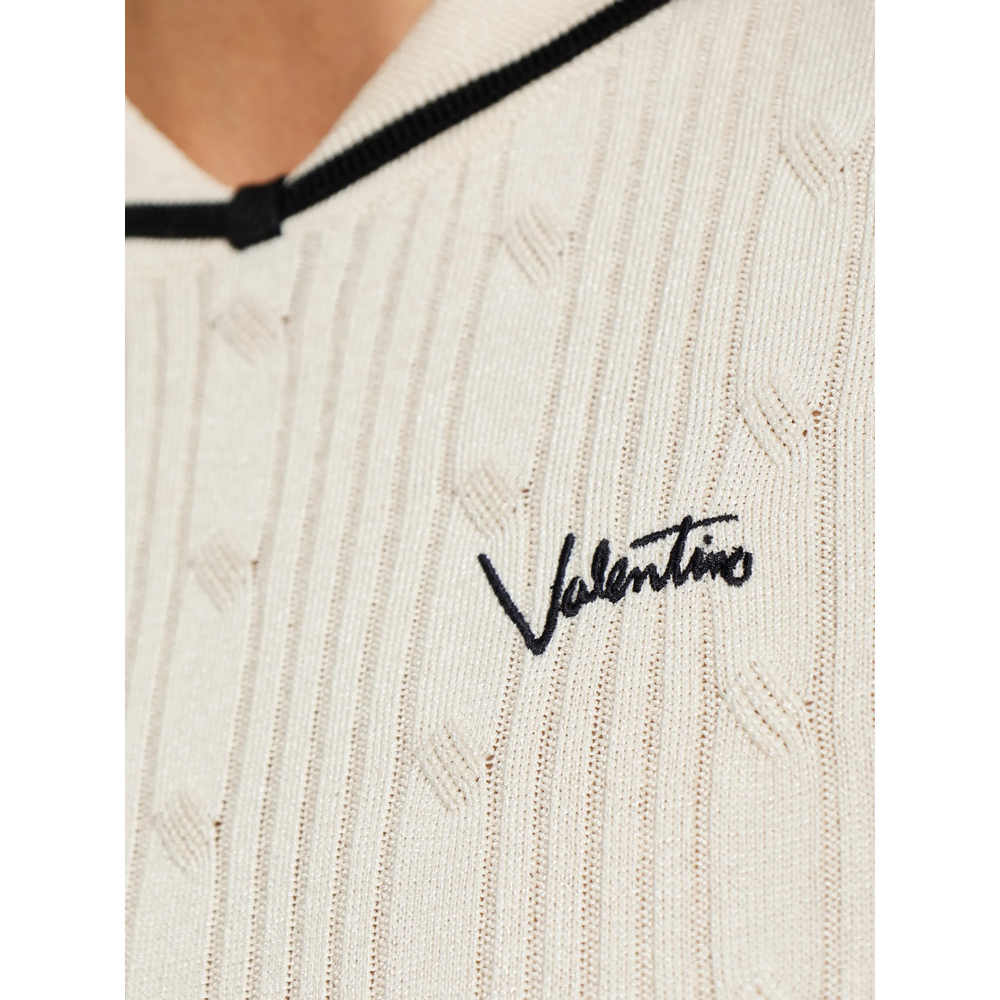 Logo-Embroidered Cable-Knit Top