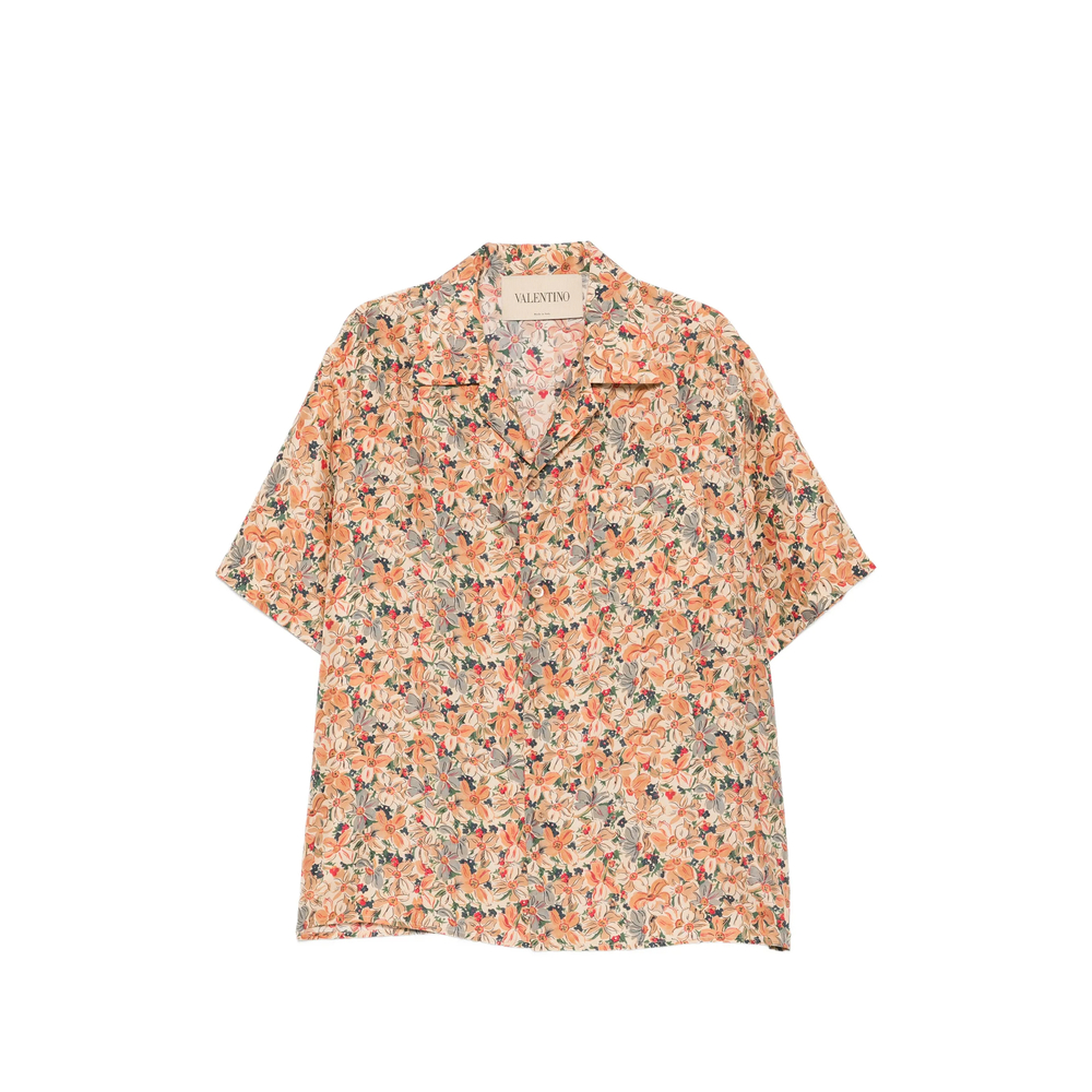 Floral-Print Camp-Collar Button-Down Shirt