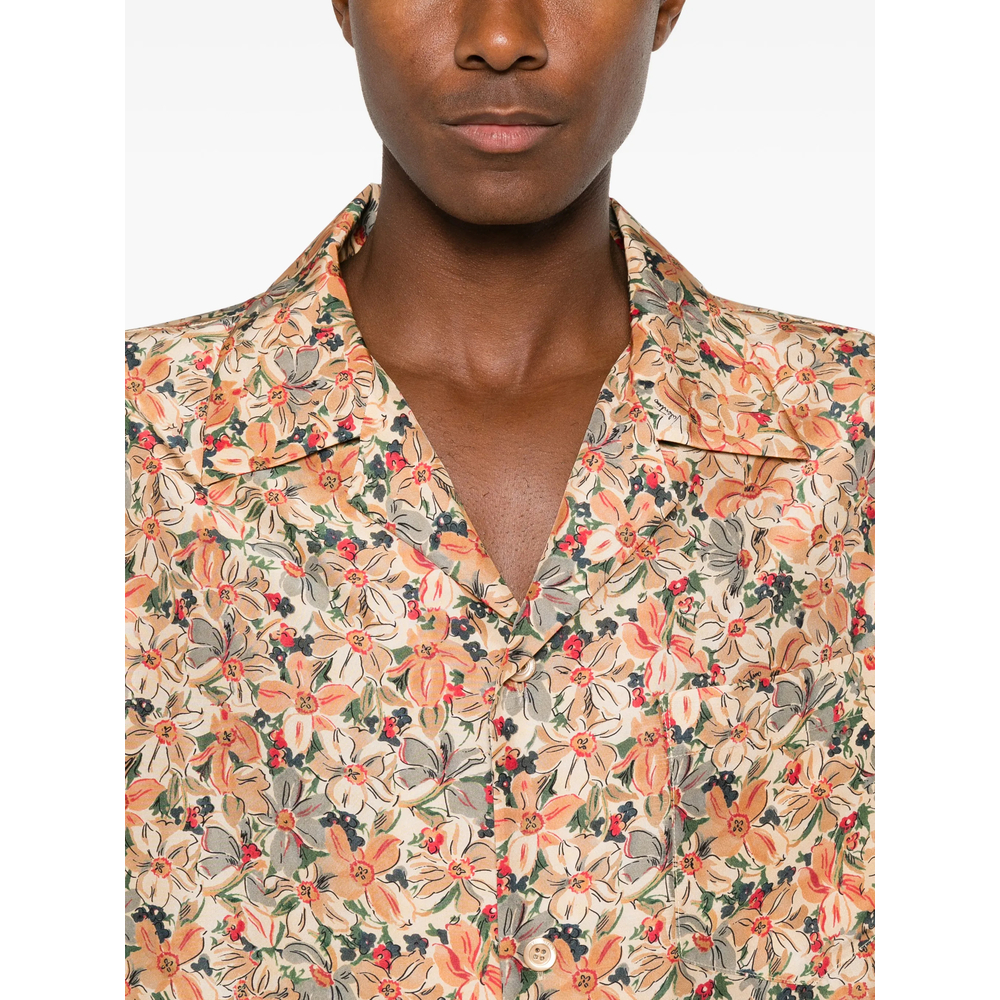 Floral-Print Camp-Collar Button-Down Shirt