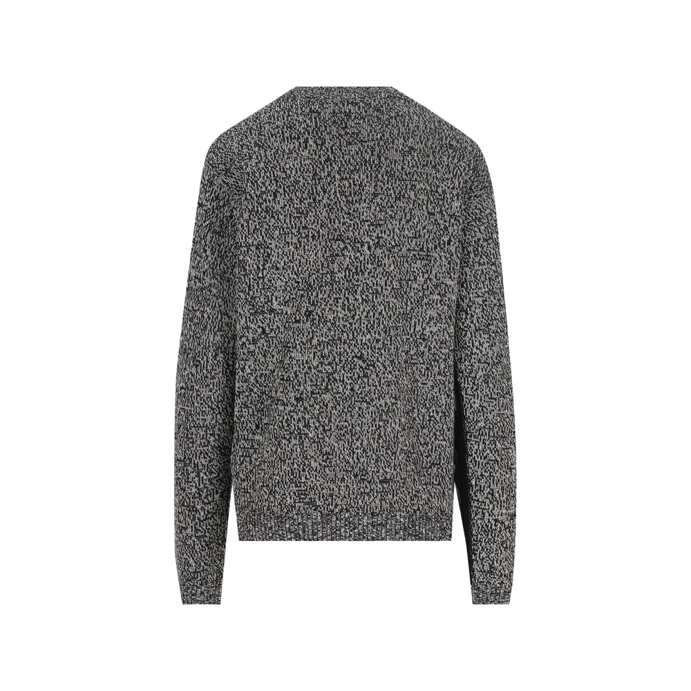 Cotton And Mouliné Wool Jumper With Panther Jacquard