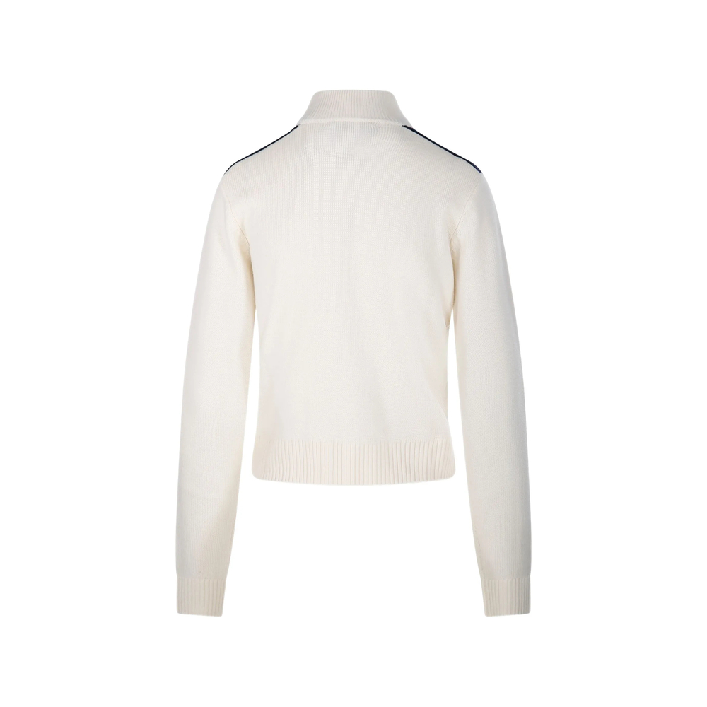 Side-Stripe Quarter-Zip Sweater