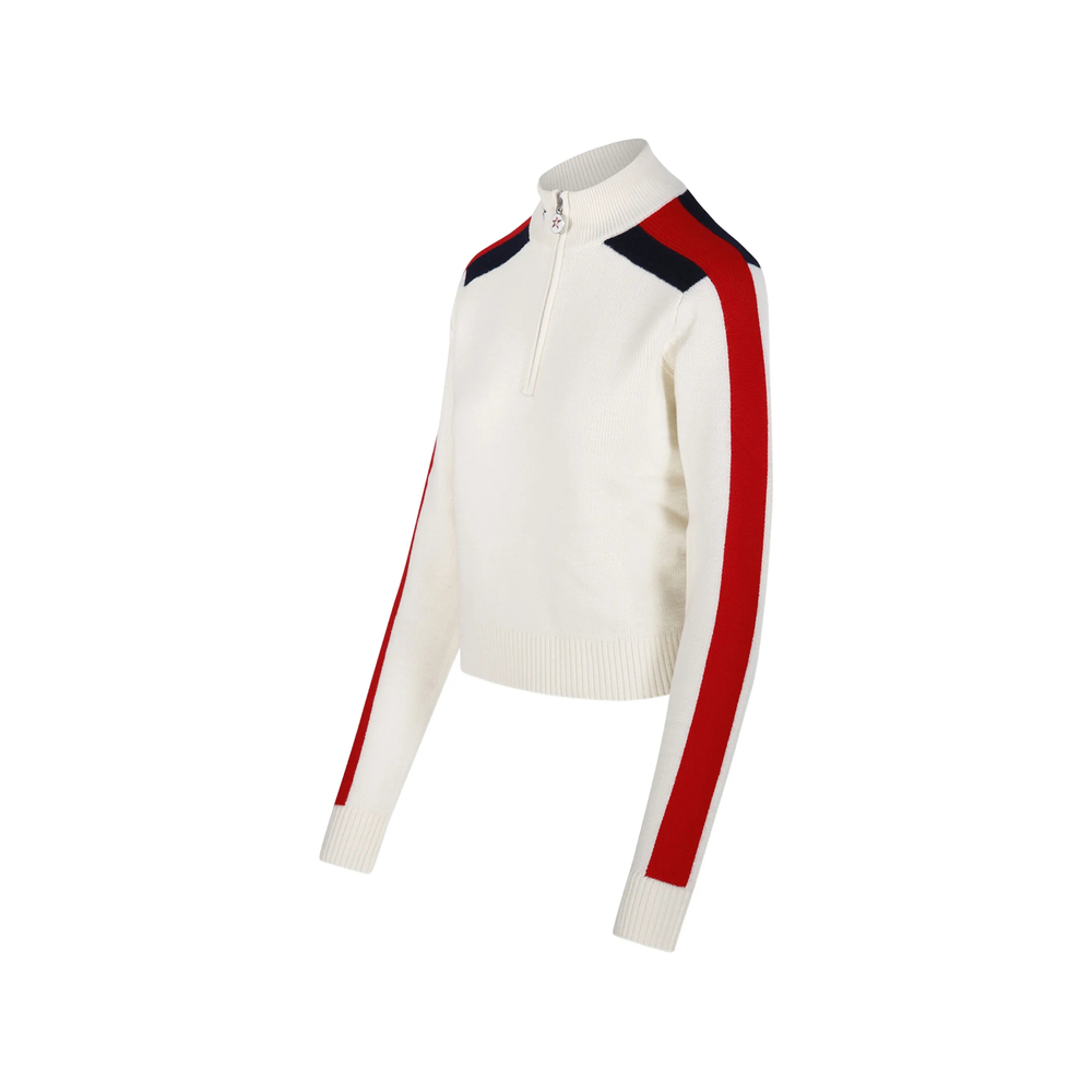 Side-Stripe Quarter-Zip Sweater