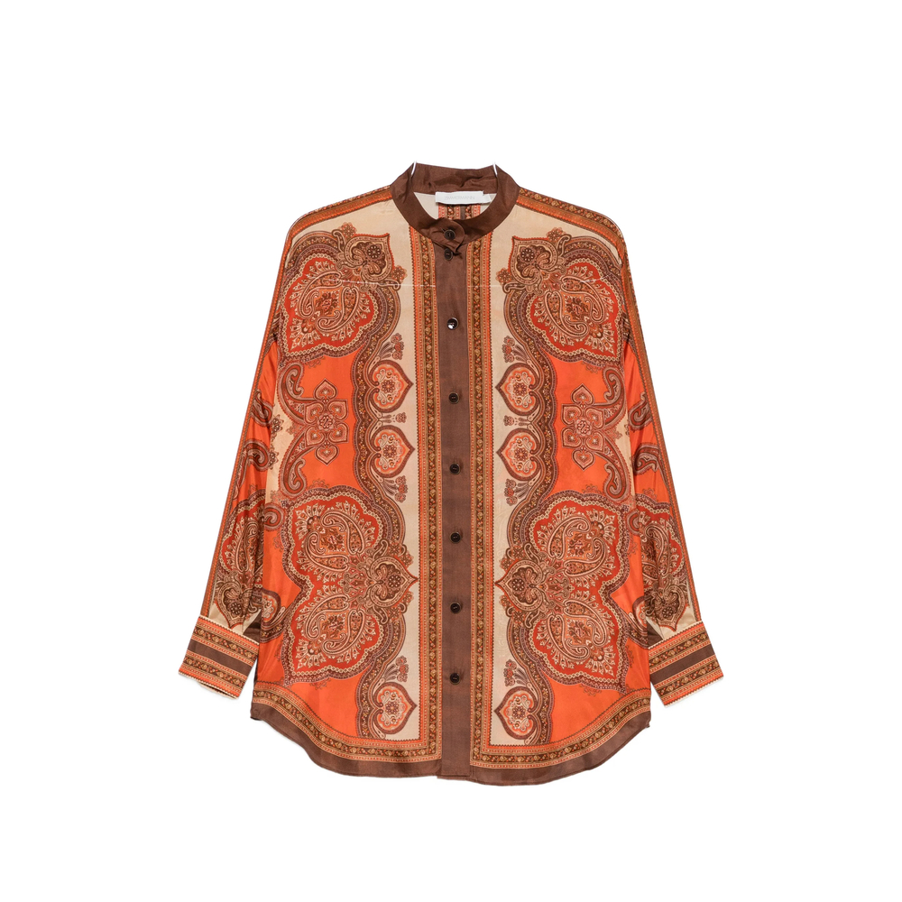 Zimmermann Mahon Paisley-print Silk Shirt In Multi