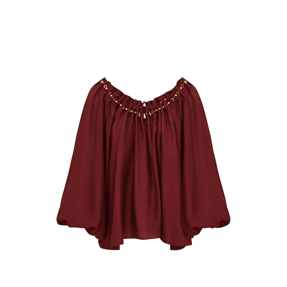 Zimmermann Aster Gathered Bead Blouse