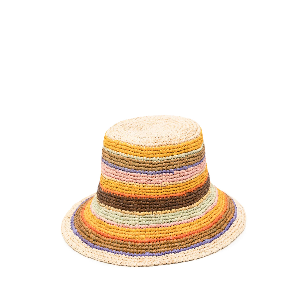 Zimmermann Stripe Raffia Bucket Hat