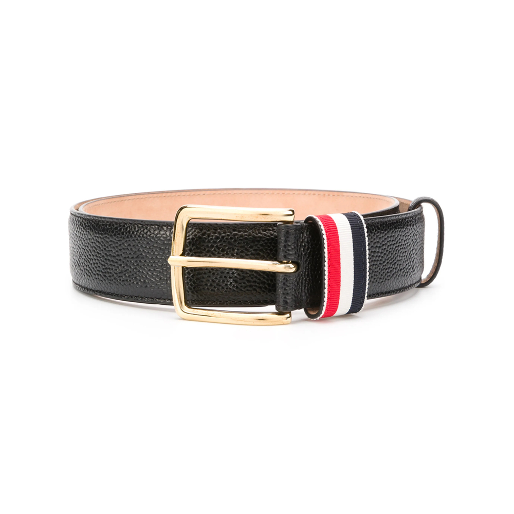 Thom Browne Pebble-grain RWB Loop Belt 35mm