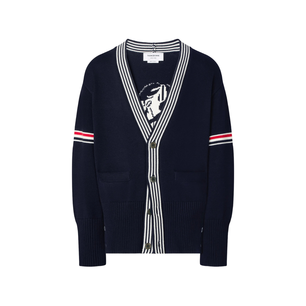 Thom Browne RWB Armband Lobster Jersey Cardigan