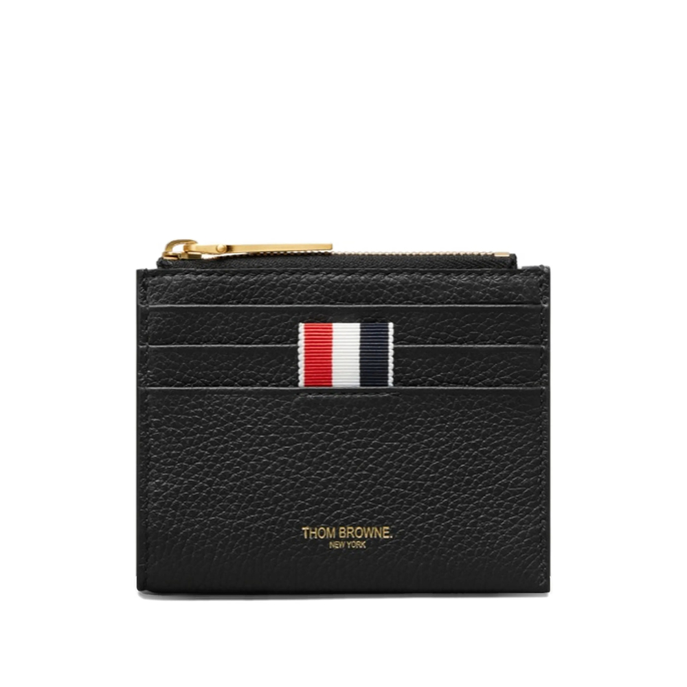 Thom Browne Pebble-grain Zip-top Cardholder