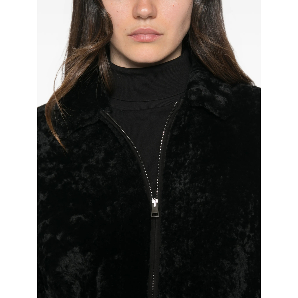 Strappy Buckle-Detail Fur Jacket