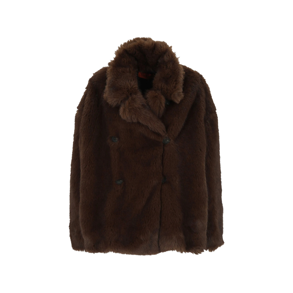 Thelatest Faux-fur Double-breasted Jacket