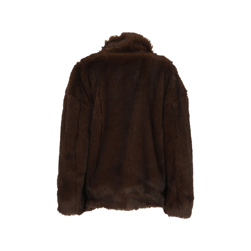 Faux-Fur Double-Breasted Jacket