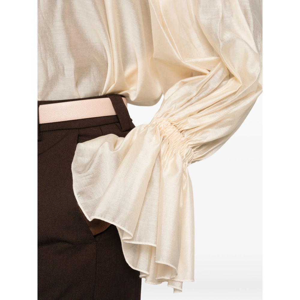 Estelle Ruffled High-Neck Blouse