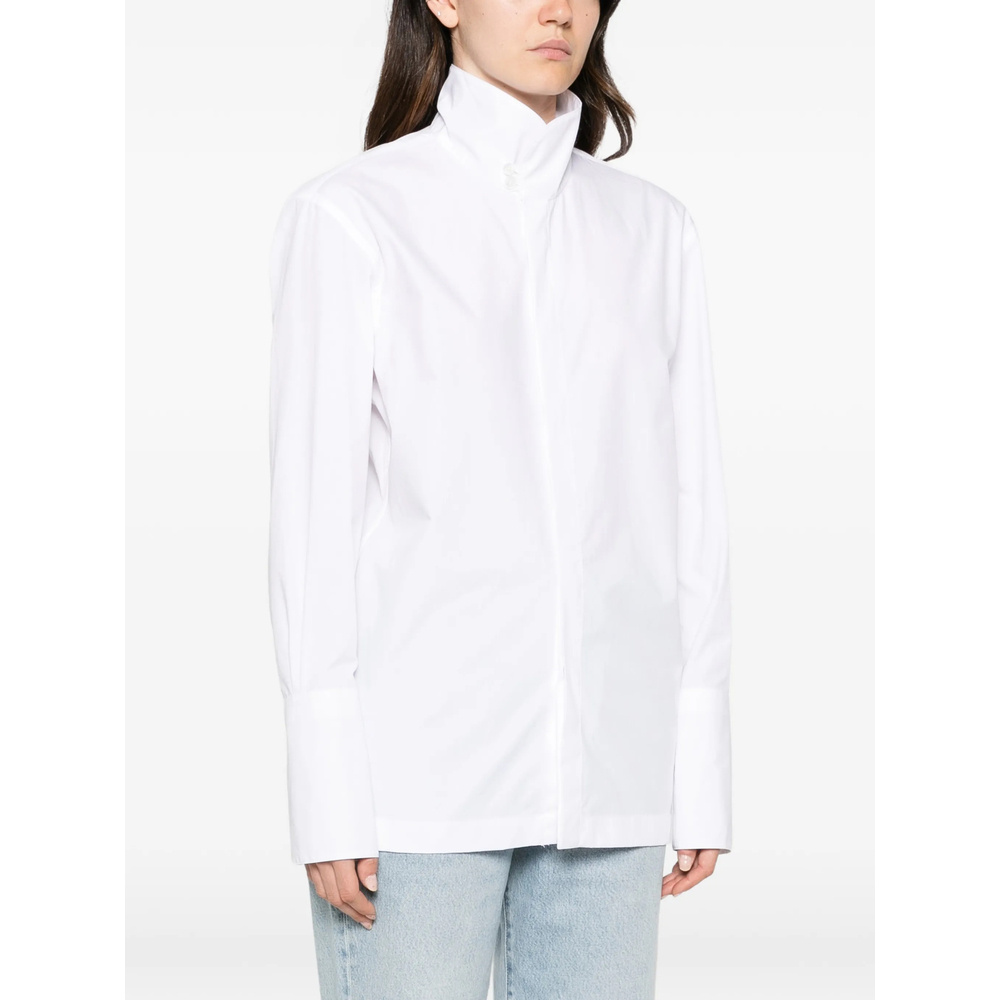 Edith High-Neck Long-Sleeve Shirt