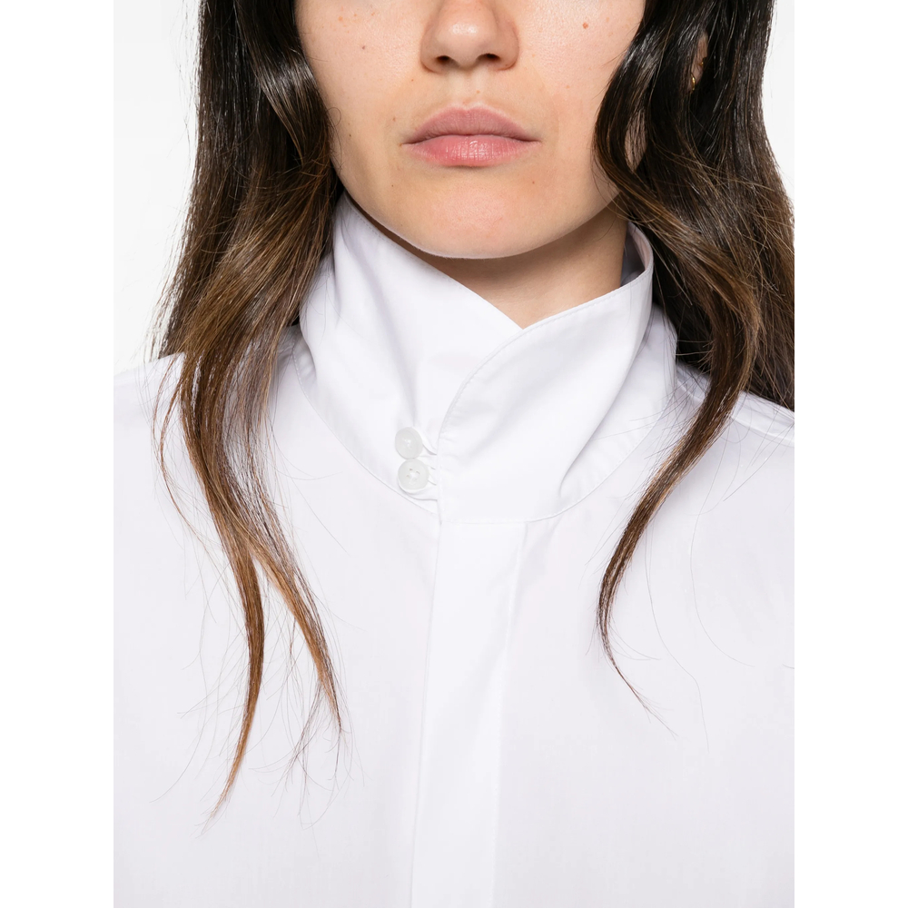 Edith High-Neck Long-Sleeve Shirt