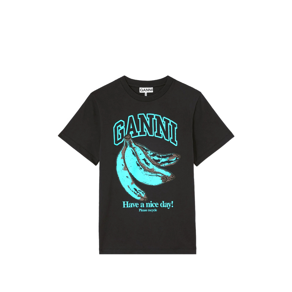Ganni T-shirt With Blue Banana