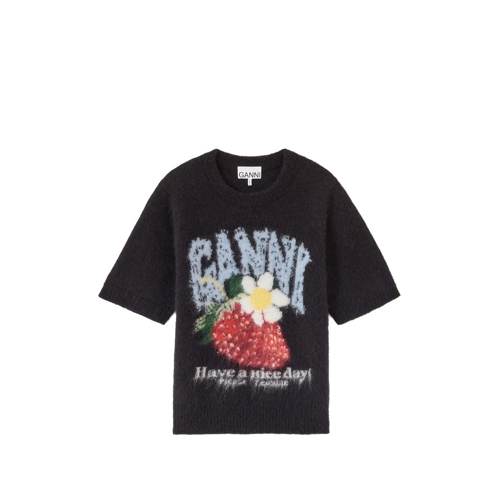 Ganni Strawberry-intarsia Sweater