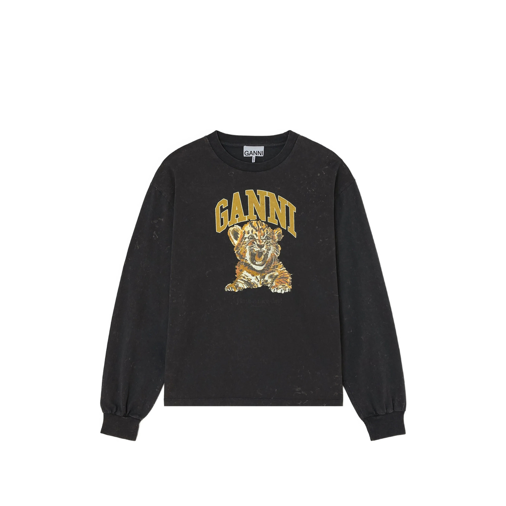 Ganni Long-sleeve T-shirt With Tiger