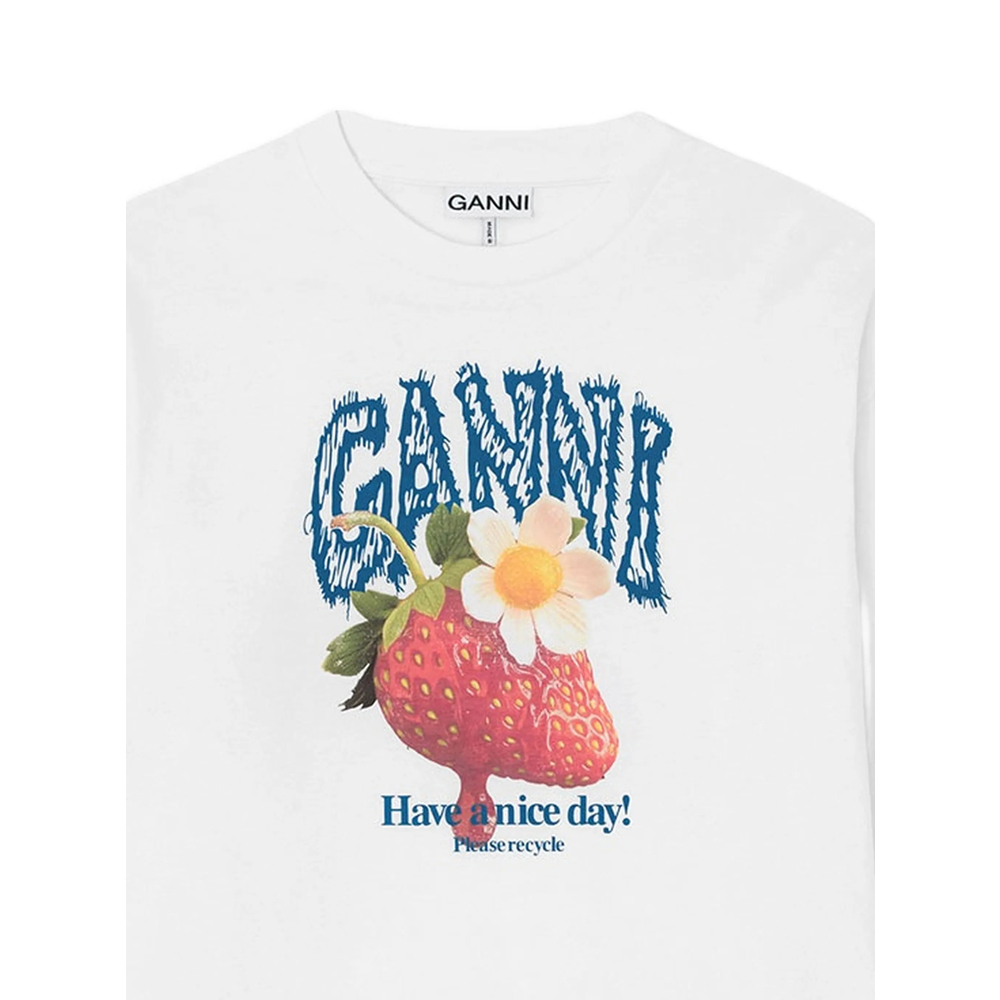 Strawberry-Print Long-Sleeve T-Shirt