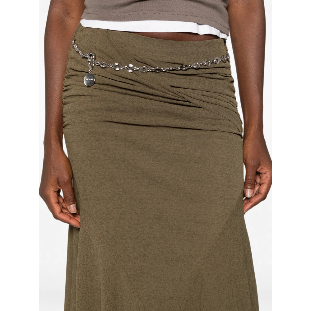 Ruched Asymmetric-Hem Asymmetric Skirt