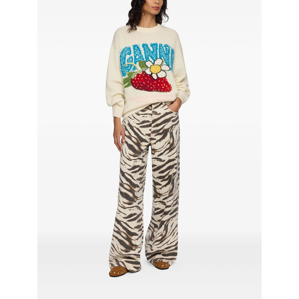 Oversized Jumper With Strawberry