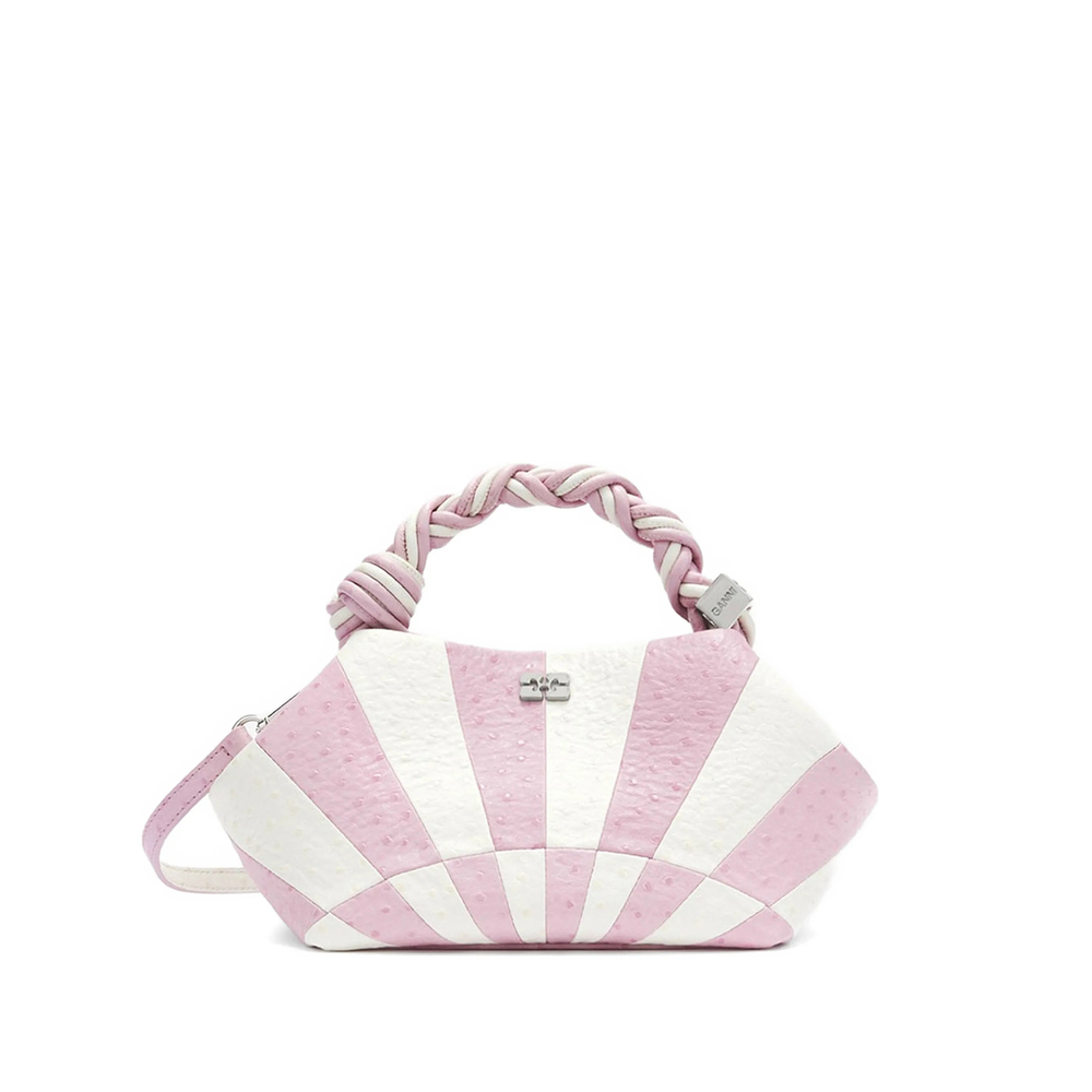 Ganni Bou Striped Leather Shoulder Bag