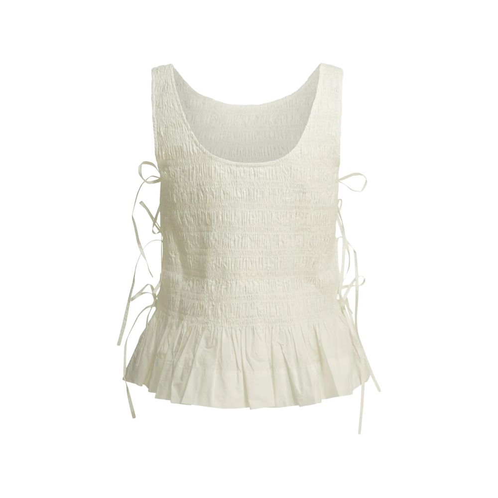 Smocked Tie-Fastening Top