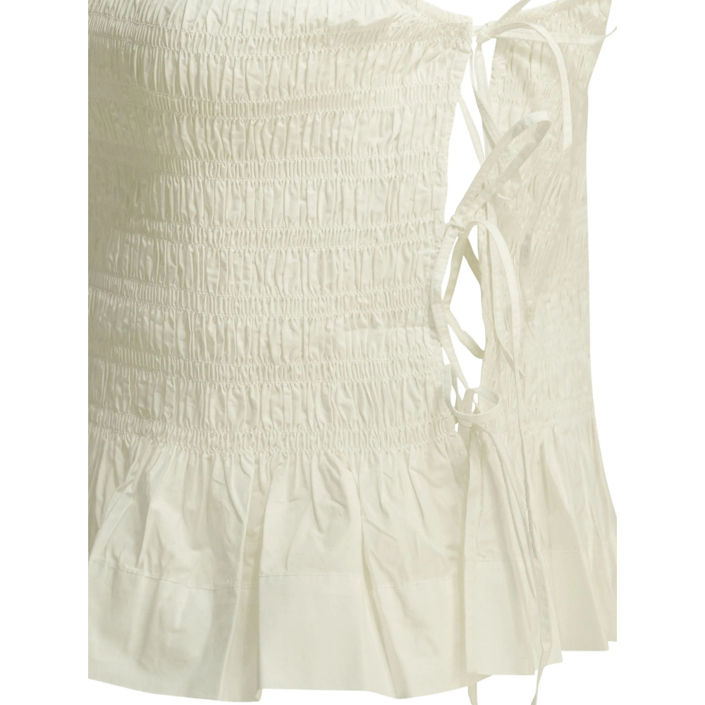 Smocked Tie-Fastening Top