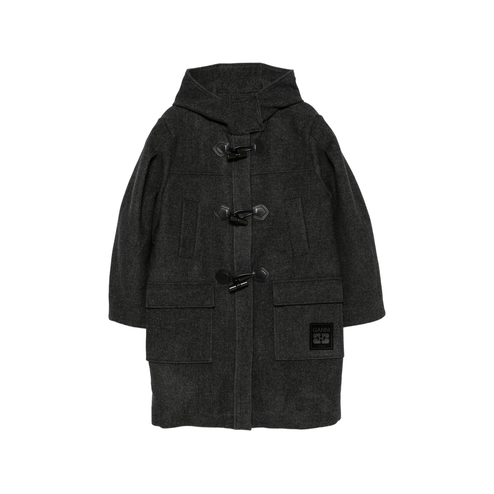 Hooded Toggle-Fastening Coat
