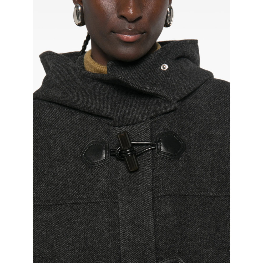 Hooded Toggle-Fastening Coat
