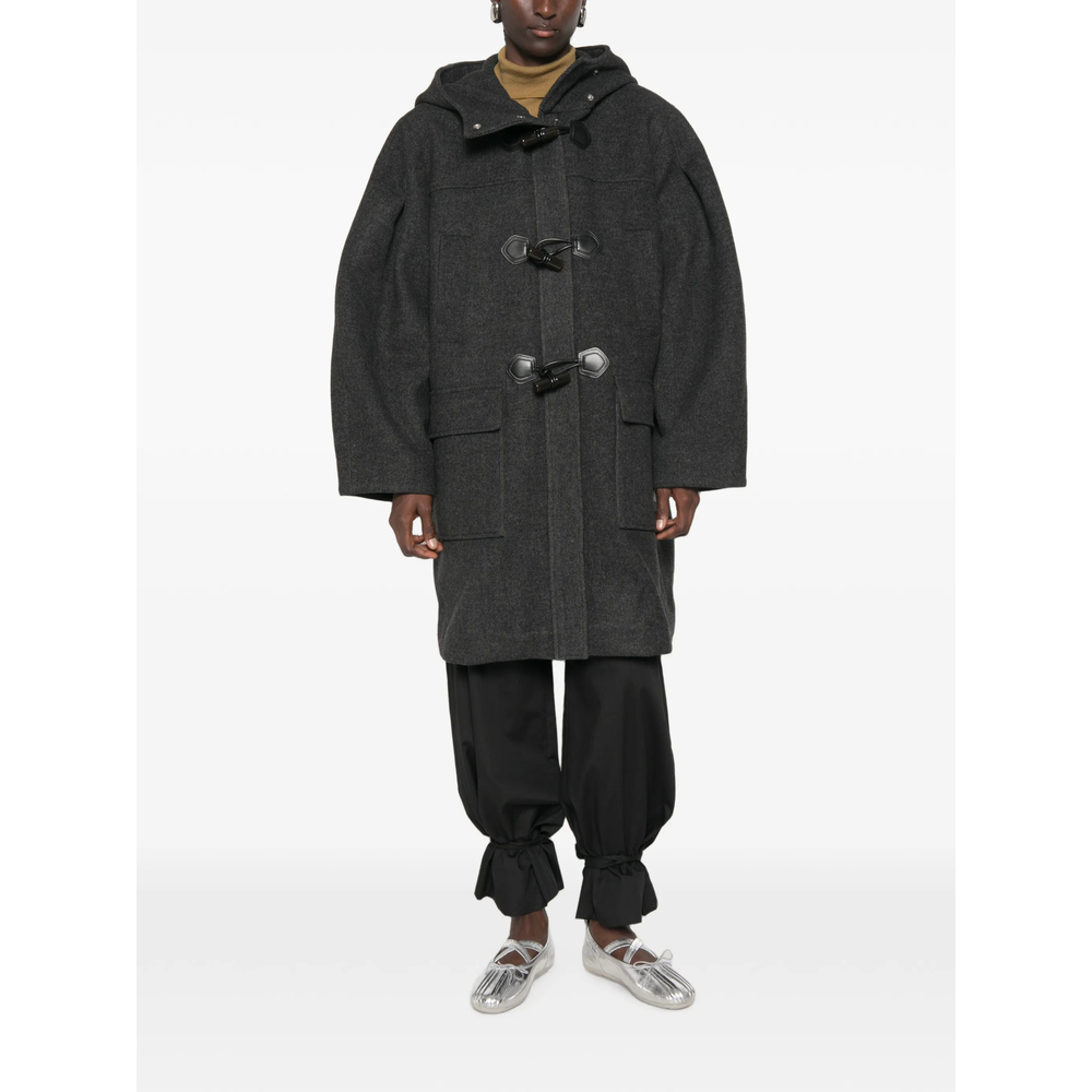 Hooded Toggle-Fastening Coat