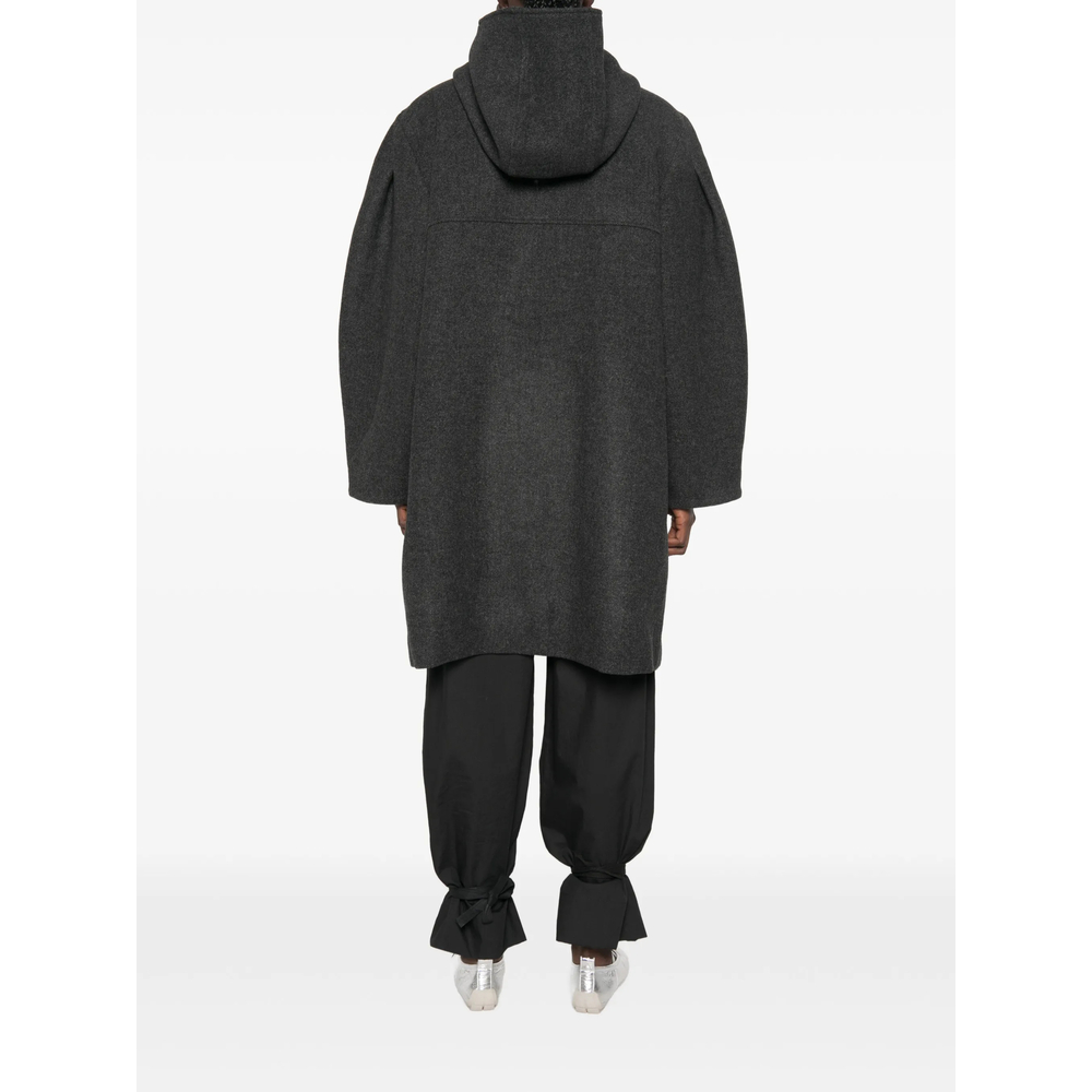 Hooded Toggle-Fastening Coat