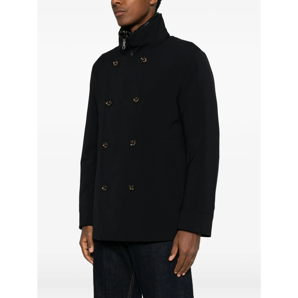 Double-Breasted High-Neck Jacket