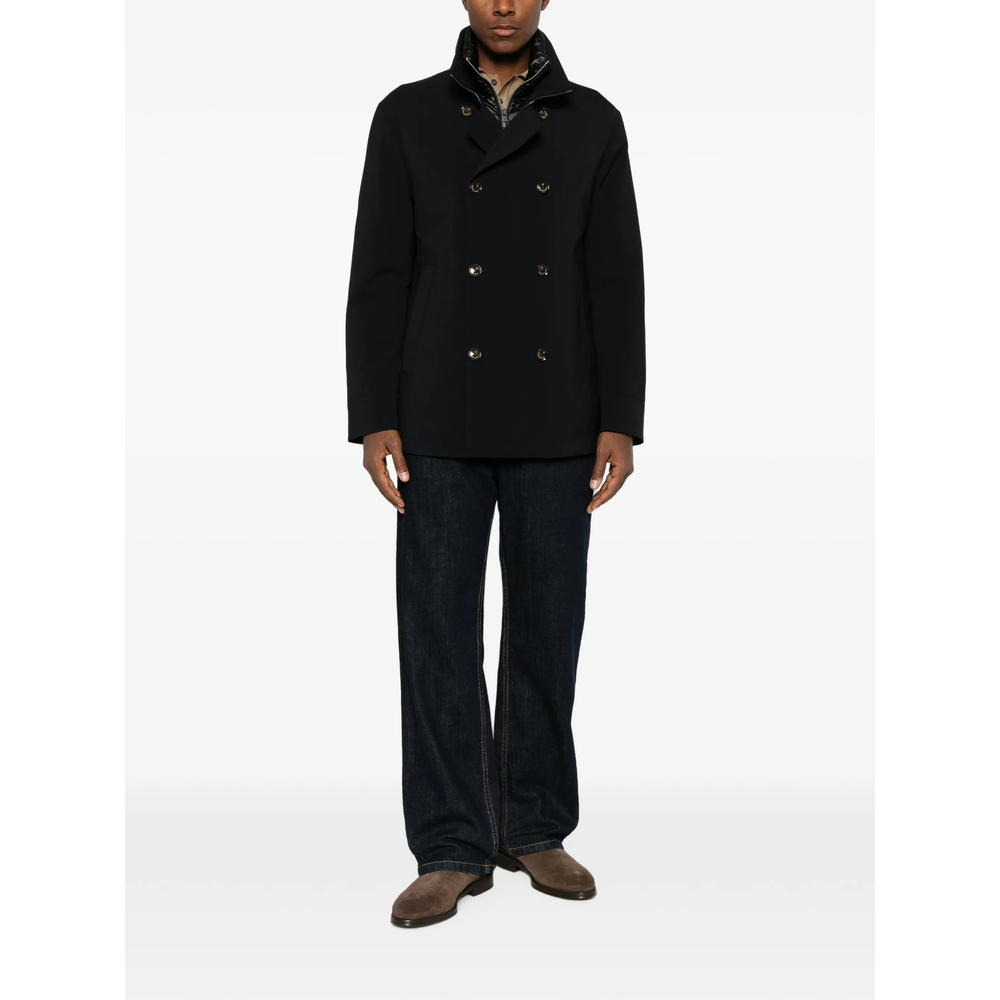 Double-Breasted High-Neck Jacket