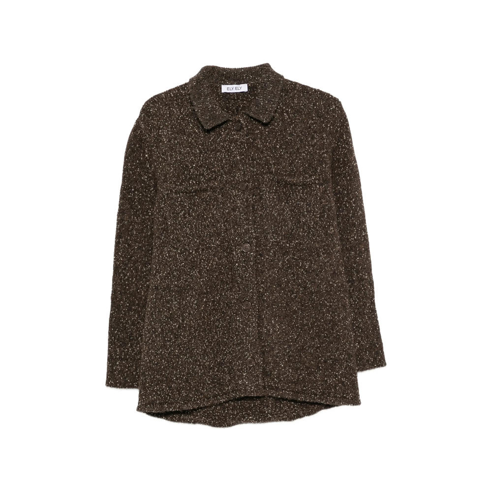 Ely Ely Flecked-knit Button-up Cardigan