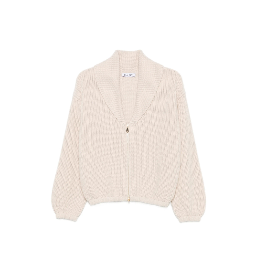 Ely Ely Ribbed-knit Zip-up Cardigan