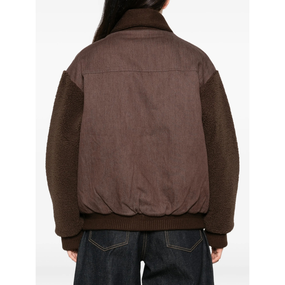 Sessùn Double-Breasted Fleece-Sleeve Jacket
