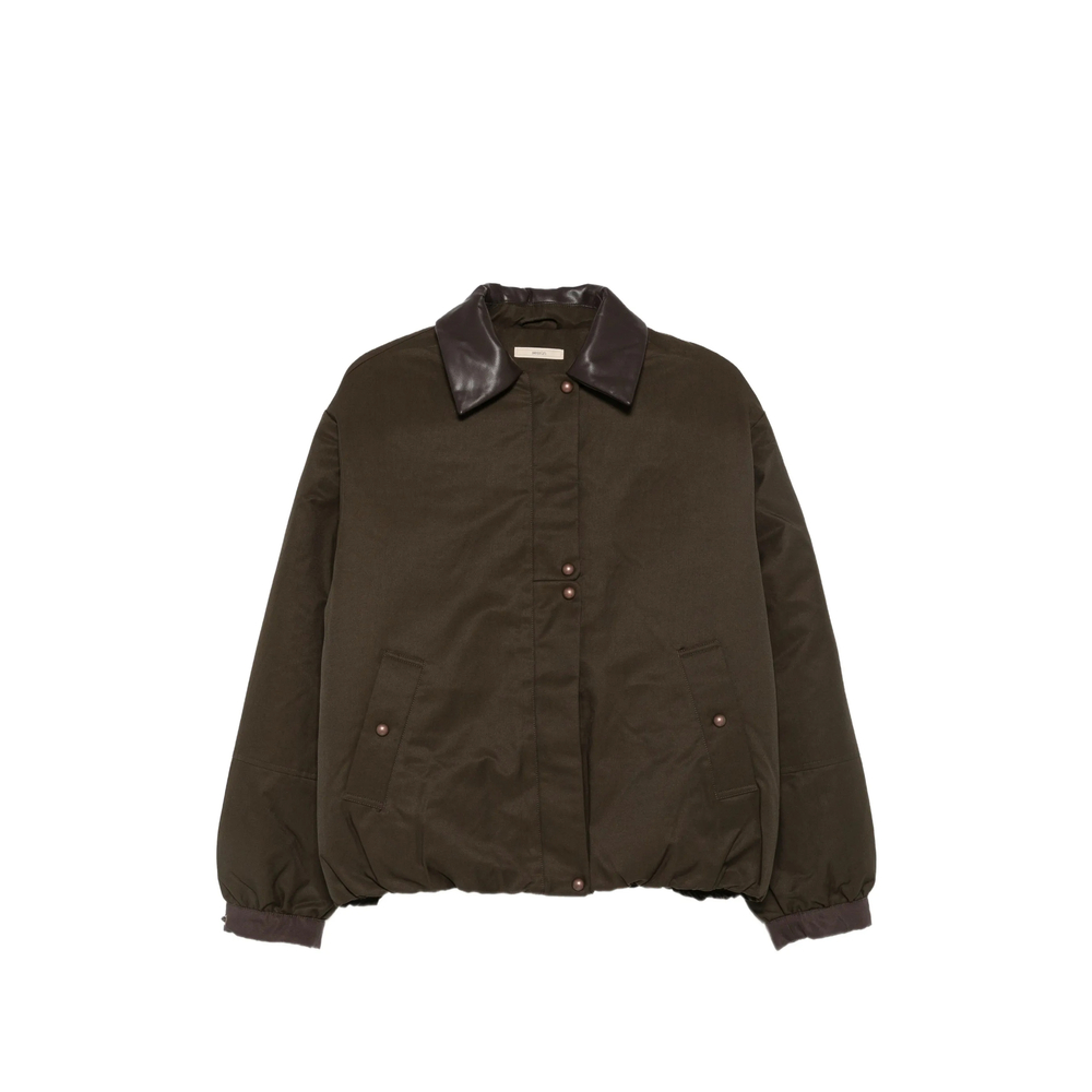 Sessùn Leather-Collar Zip-Up Jacket