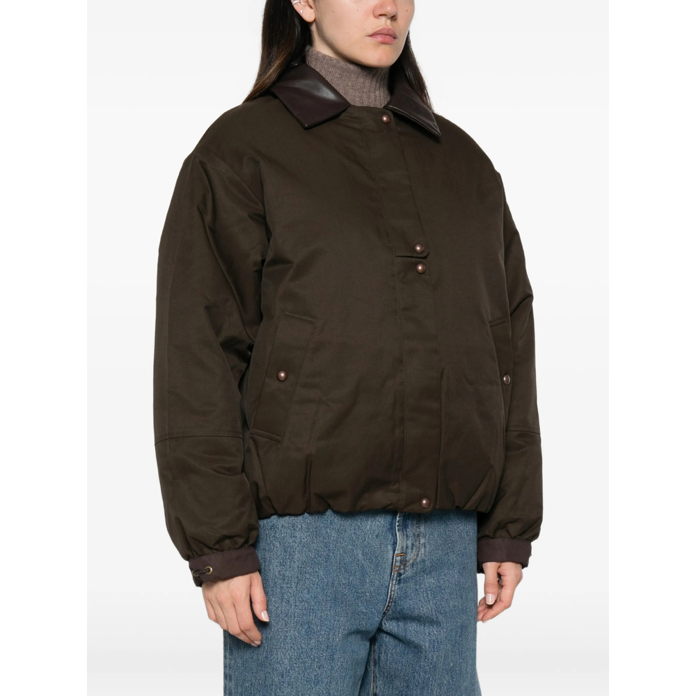 Sessùn Leather-Collar Zip-Up Jacket
