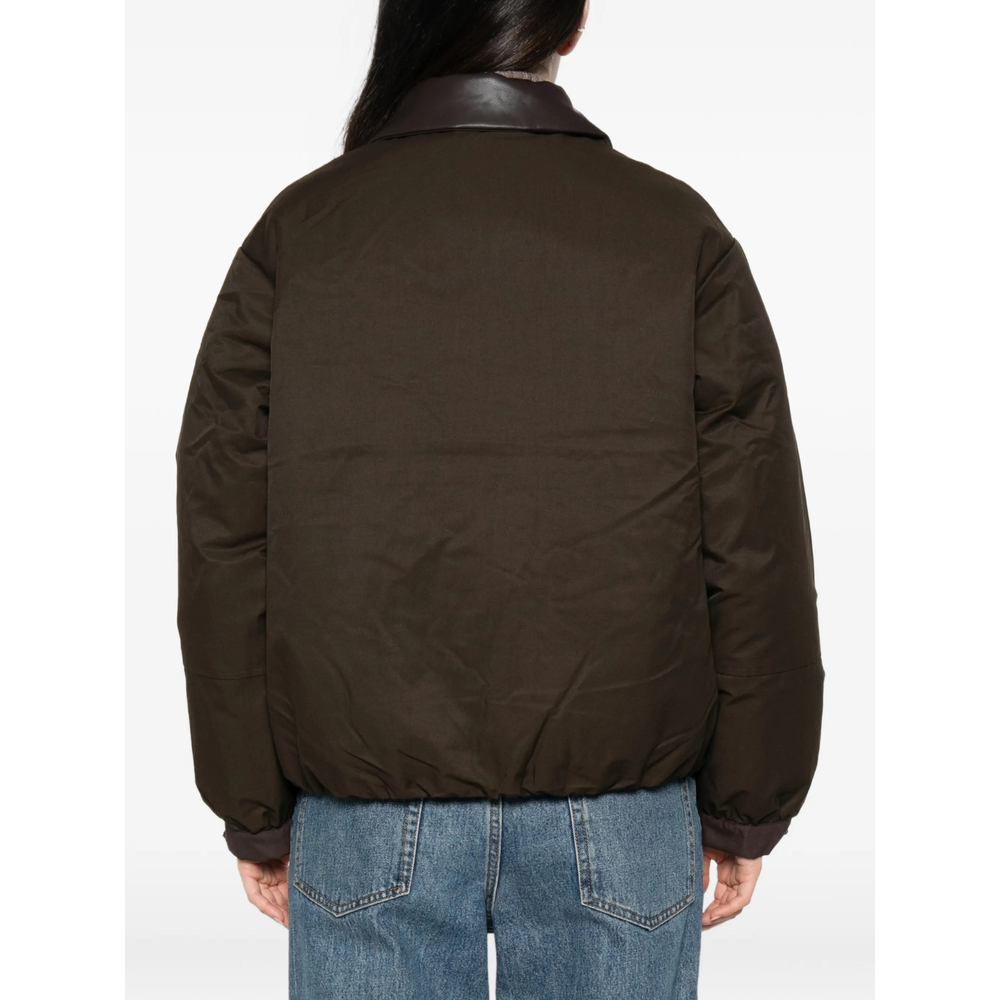 Sessùn Leather-Collar Zip-Up Jacket