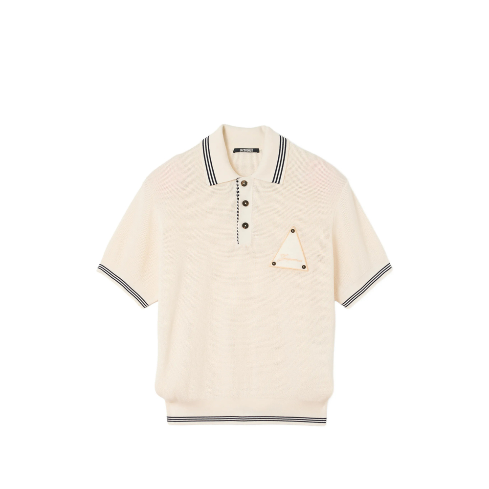 Jacquemus The Voilier Striped-trim Waffle-knit Polo Shirt