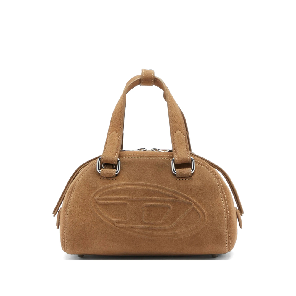 Diesel Mini 1dr Dome Leather Tote Bag In Brown