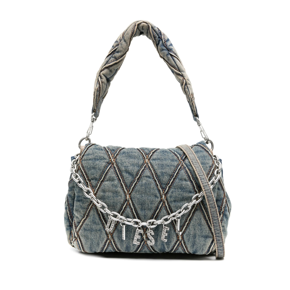 Diesel Small Charm-d Shoulder Bag In Blue