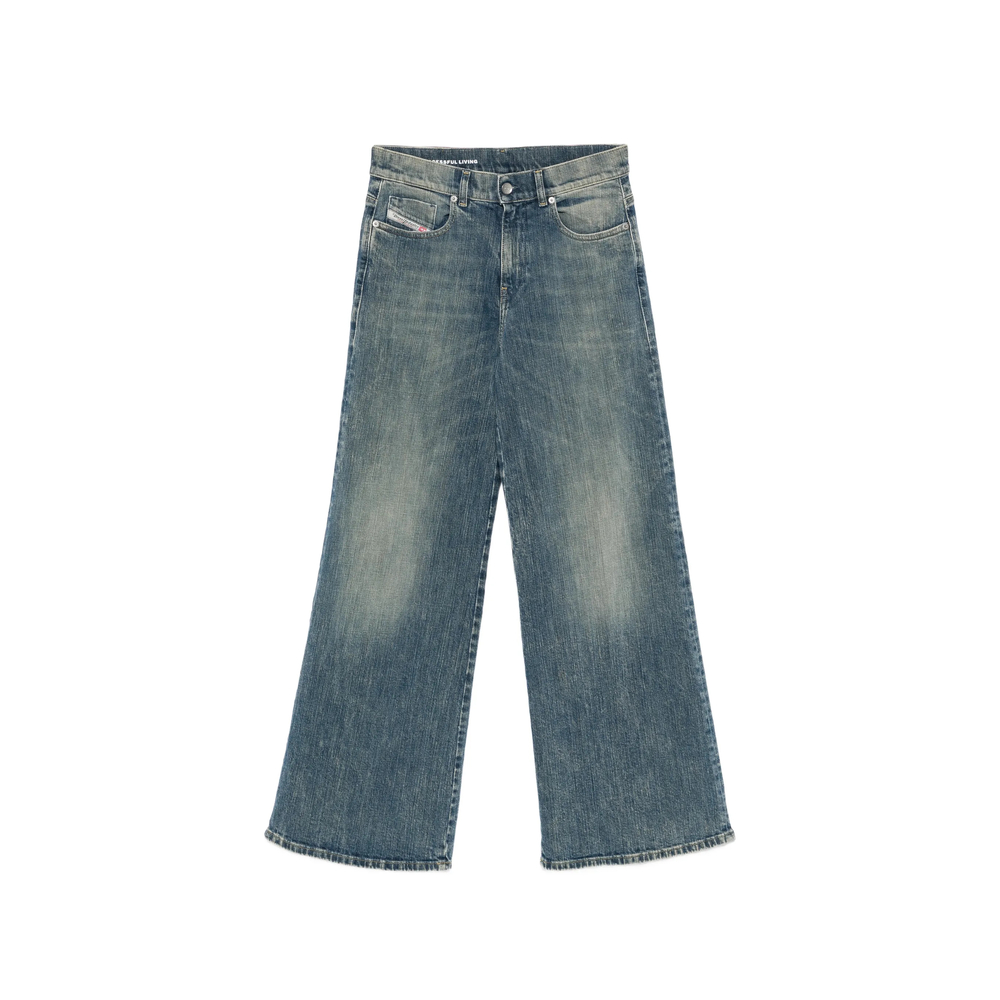 Diesel 1978 D-Akemi Faded Wide-leg Jeans
