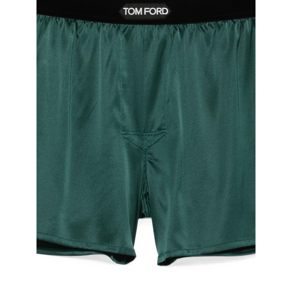 Logo-Waistband Silk Boxer Shorts
