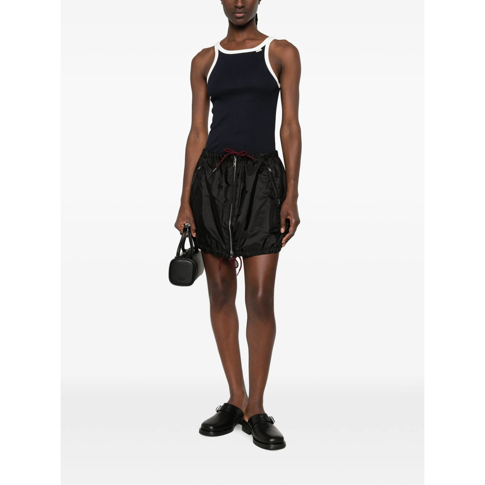 Ribbed-Knit Contrast-Trim Top