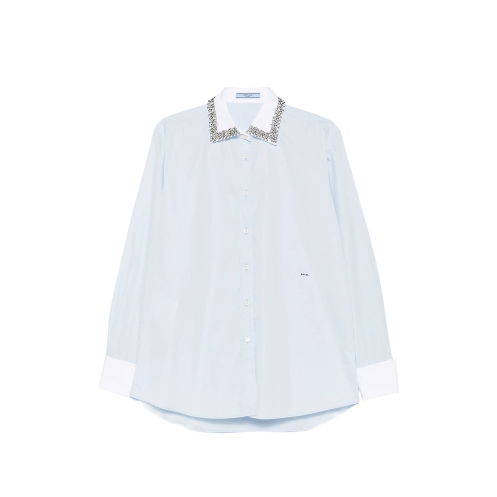 Prada Embroidered Poplin Shirt