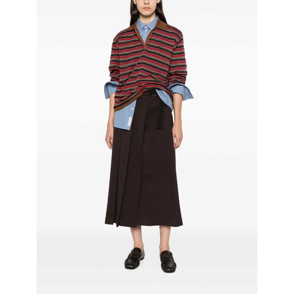 Striped Cashmere Polo Sweater