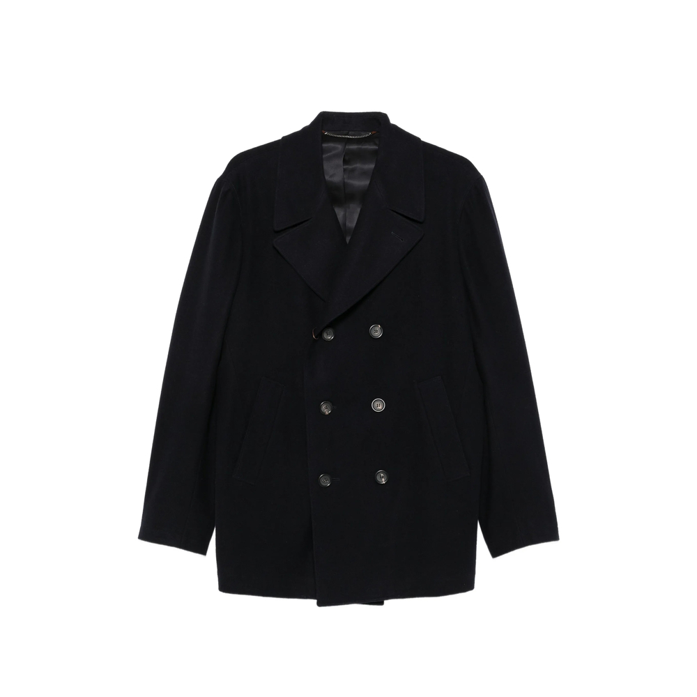 Canali Logo-patch Double-breasted Peacoat
